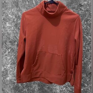Under Armour Womens Mock Neck Shiny Sweatshirt Small Loose Coldgear Coral